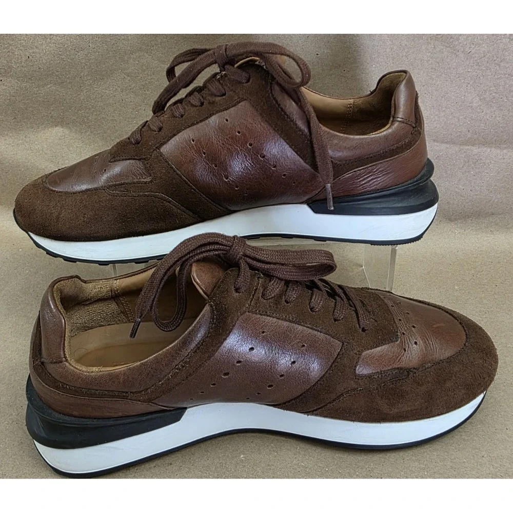 Allen Edmonds (Sz 9.5 D) Emmett Brown Snuff Leather Lace up Casual Sneaker